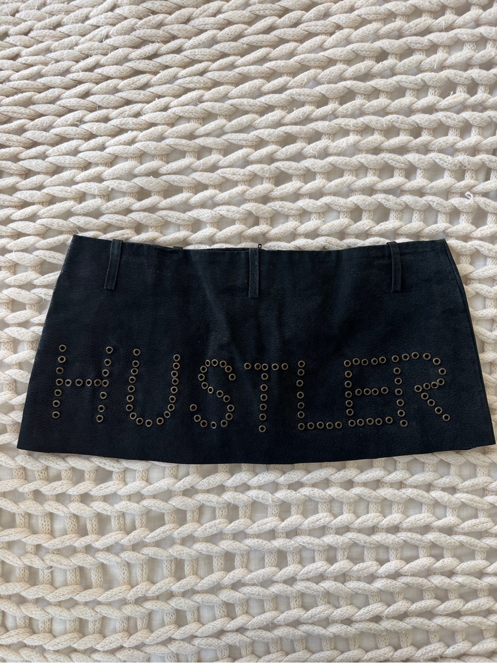 Vintage leather Black Studded hustler Mini Skirt - Womens - Picture 7 of 8